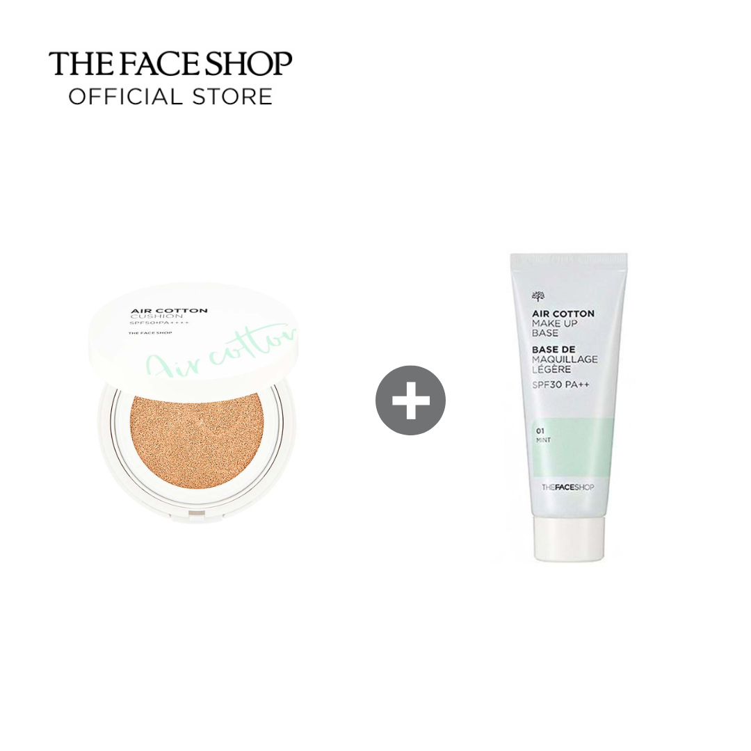 fmgt Air Cotton Cushion #201 Light Beige + Make Up Base 01 Mint fmgt Air Cotton Cushion #201 Light Beige + Make Up Base 01 Mint